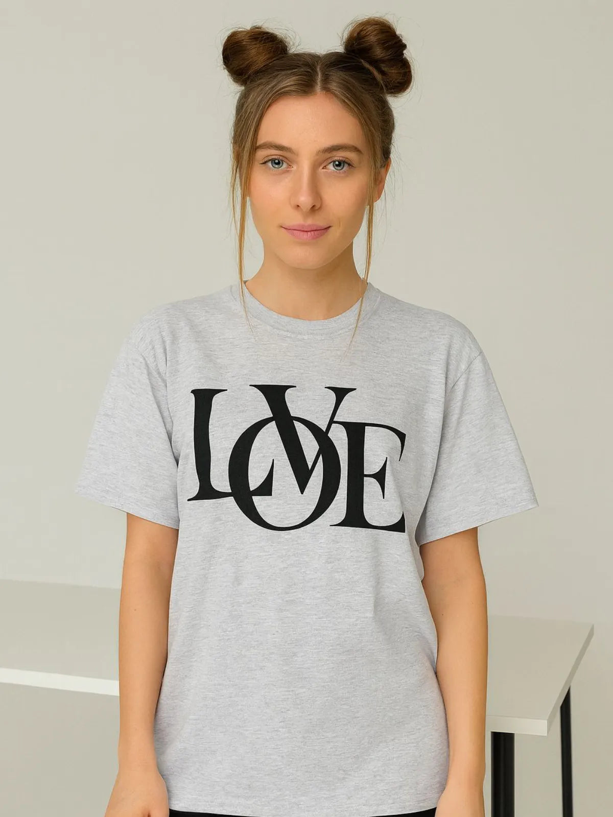 Ladies Plain Love Oversized Tshirt