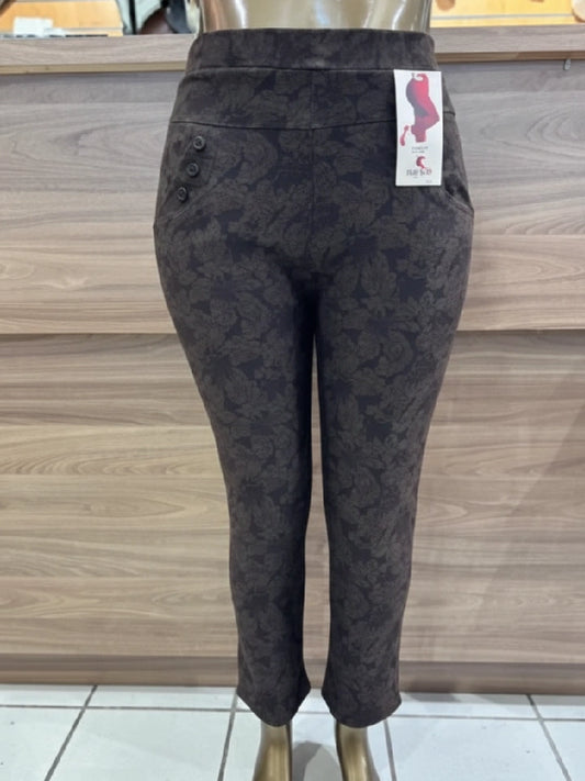 Large -sized pants thicket flower patterns