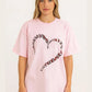 Ladies Butterfly Hearts Oversized Tshirt