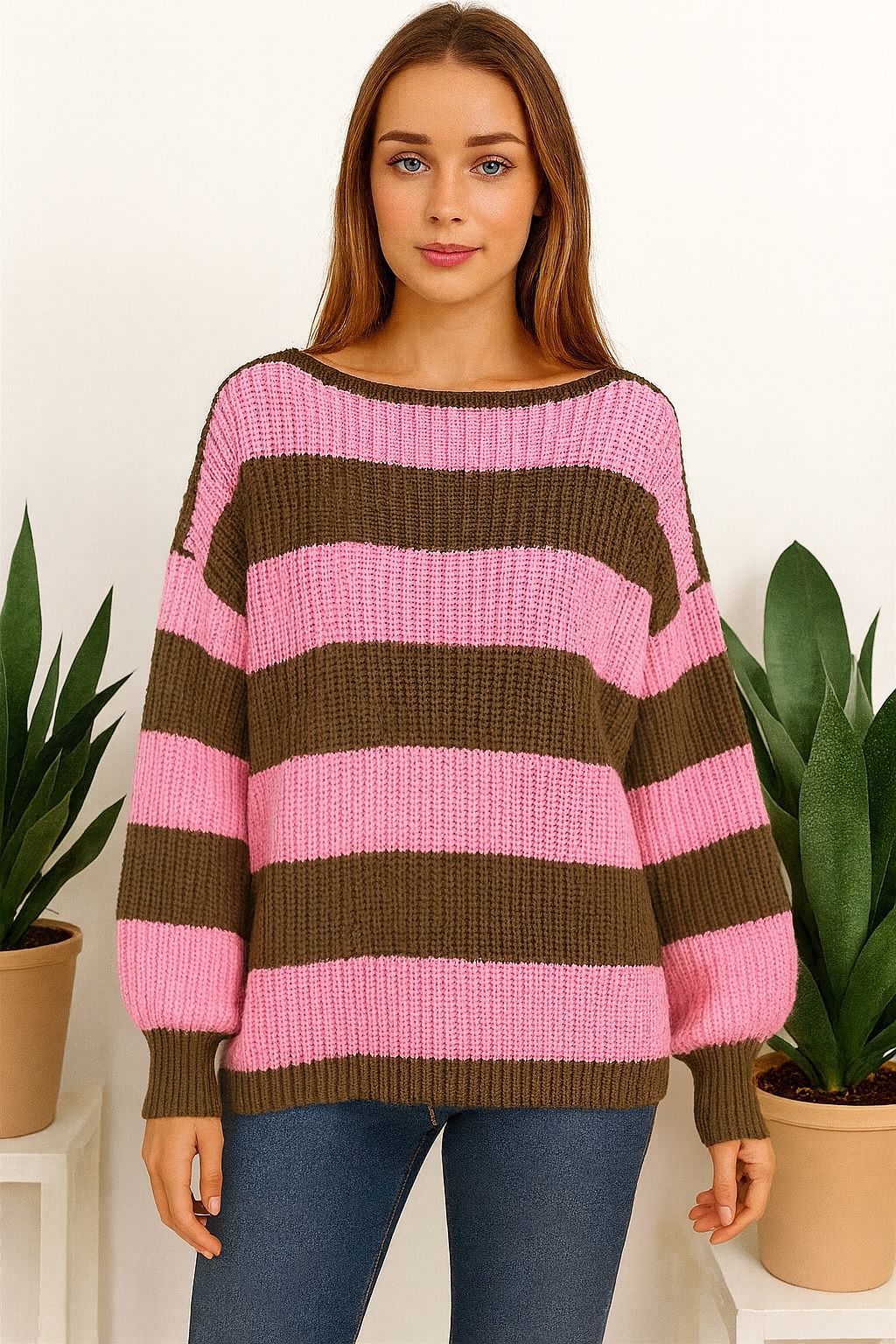 knitted stripe jumper 