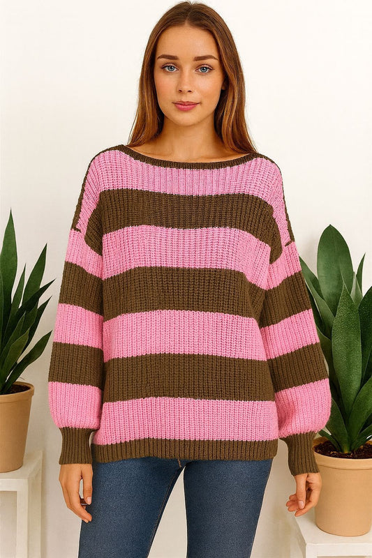 knitted stripe jumper 