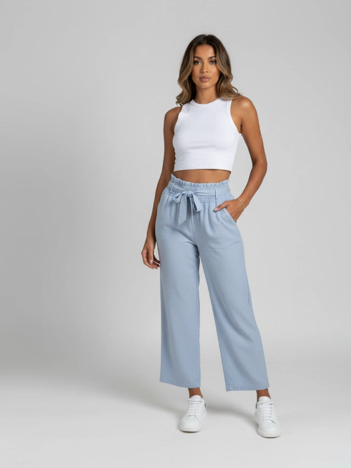 Tile Pants with minimalist Color Threads