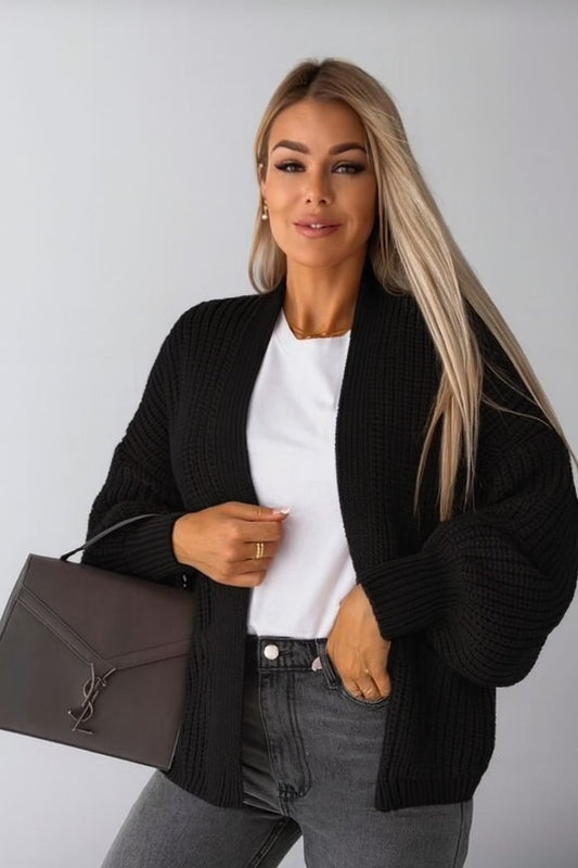 Ladies balloon sleeve short cardigan