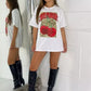 Ladies Leopard Cherry Oversized Tshirt