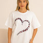 Ladies Butterfly Hearts Oversized Tshirt