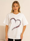 Ladies Butterfly Hearts Oversized Tshirt