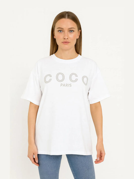 Ladies Coco Paris Oversized Tshirt