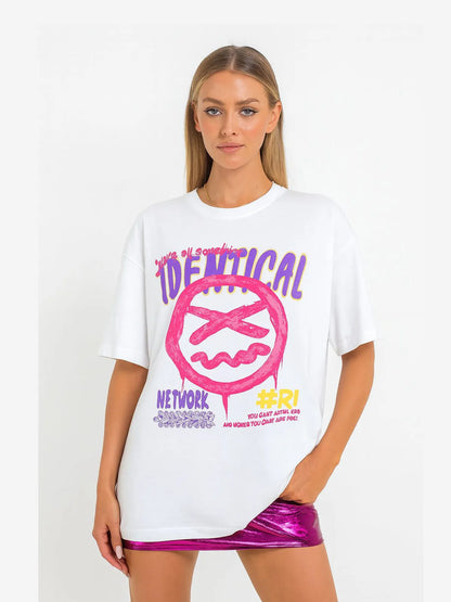 Ladies Identical Graphic Oversized Tshirt