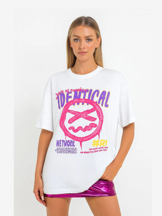 Ladies Identical Graphic Oversized Tshirt