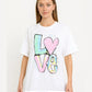 Ladies Multi Love Oversized Tshirt