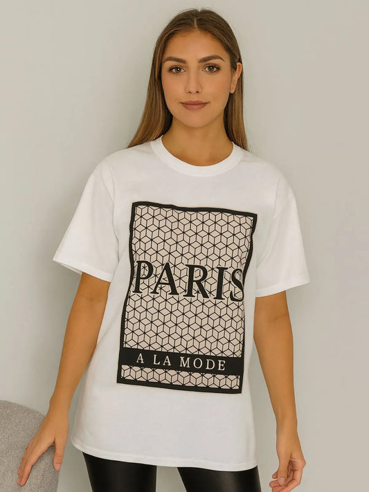 Ladies Paris A LA Mode Oversized Tshirt