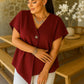 Ladies one button knitted top