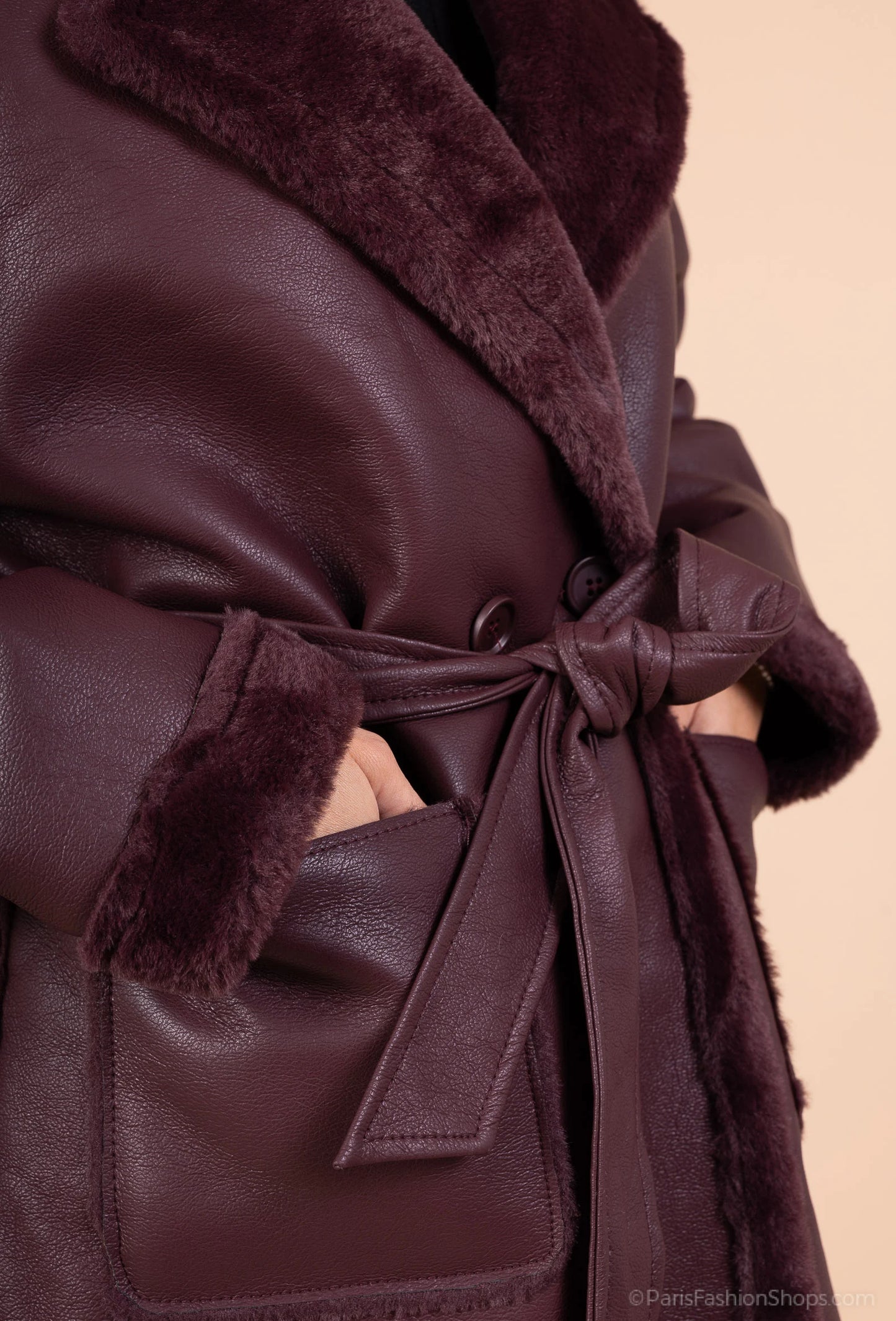 ARCTIC - Faux fur lined coat with adjustable belt