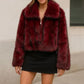 ASTORIA – Short premium faux fur jacket with a wide collar
