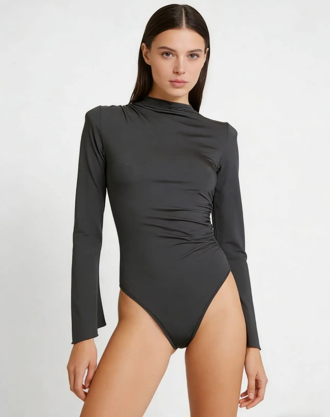 AURA – Fluid long sleeve bodysuit with high neck