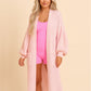 Long balloon sleeve cardigan