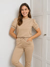 Ladies Ruched Sleeve Loungewear Set