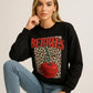 Ladies Leopard Cherry Sweatshirt