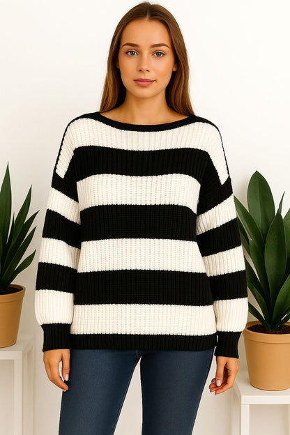 knitted stripe jumper 