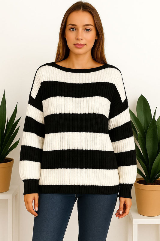 knitted stripe jumper 