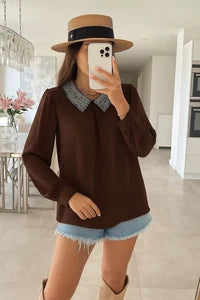 Sequin collar blouse