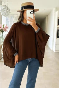 Loose blouse with sequins