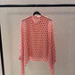 Loose polka dot print blouse with viscose lining