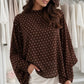 Loose polka dot print blouse with viscose lining