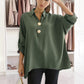 Blouse with golden button collar patterns