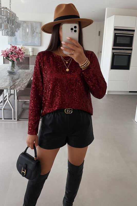 Sequin collar blouse