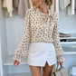Tie-neck blouse with small polka dot print