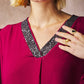 V-neck blouse with shiny sequins