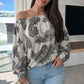Paisley print off-the-shoulder blouse