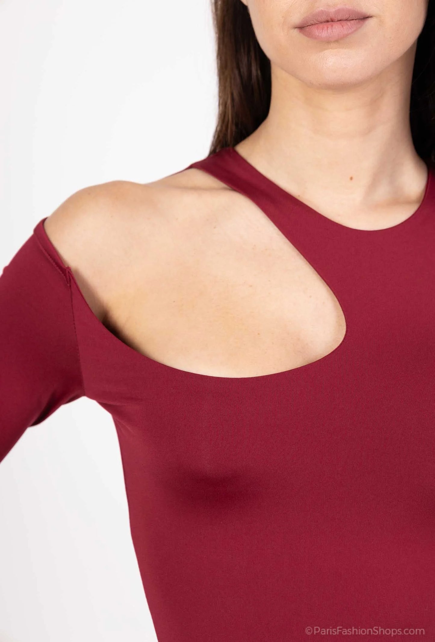 Asymmetric one-shoulder bodysuit