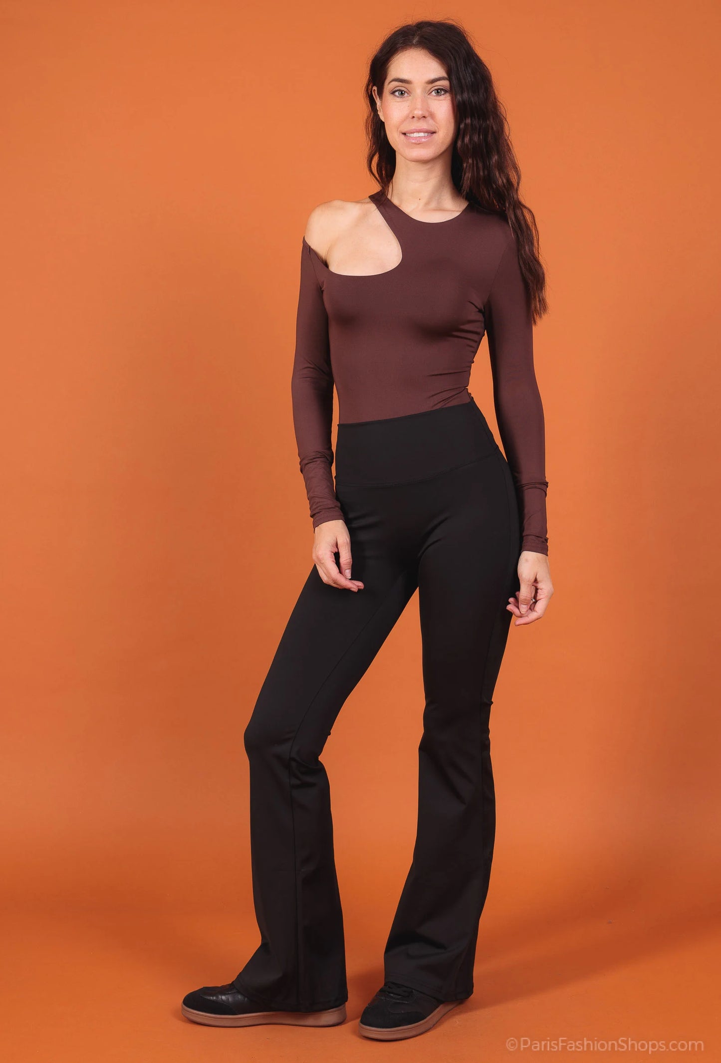 Asymmetric one-shoulder bodysuit