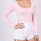 Long-sleeved shaping bodysuit