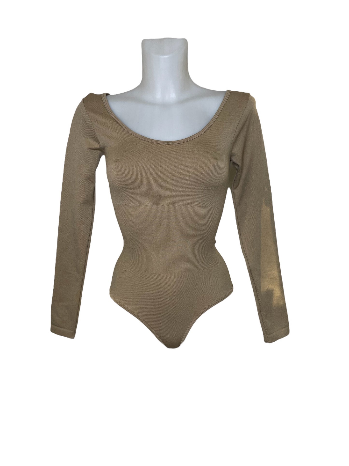Long-sleeved shaping bodysuit