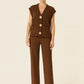 3-gold button short sleeve set