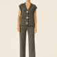 3-gold button short sleeve set