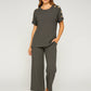 Ladies 8-button on shoulder trousers set