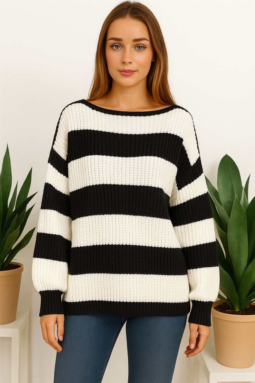 knitted stripe jumper 