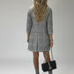 Womens Ladies Checkered Check Hound Tooth Tartan Duster Coat Jacket Blazer Top