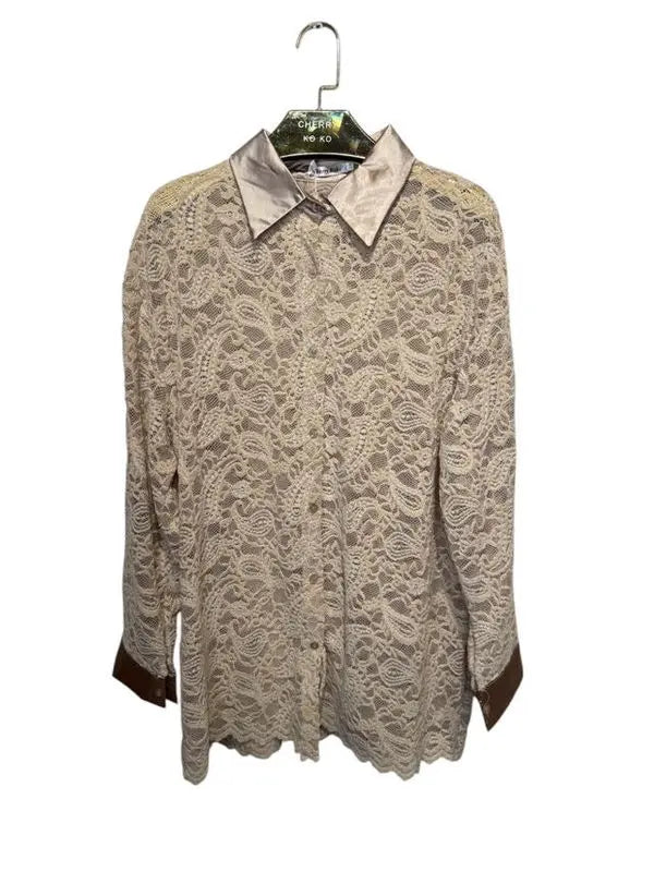 LACEY Shirt – Signature Lace & Satin Collar