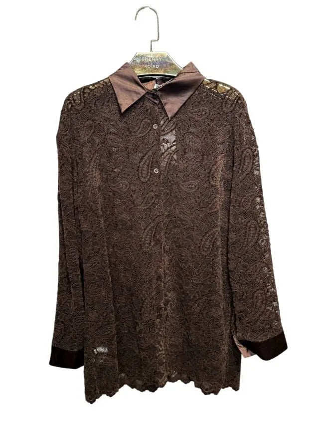 LACEY Shirt – Signature Lace & Satin Collar