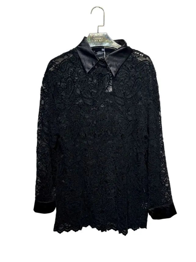 LACEY Shirt – Signature Lace & Satin Collar