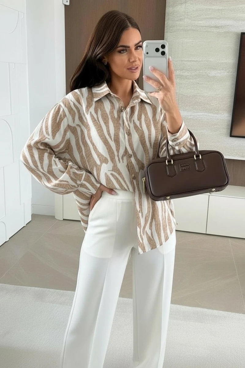 Oversized animal print shirt