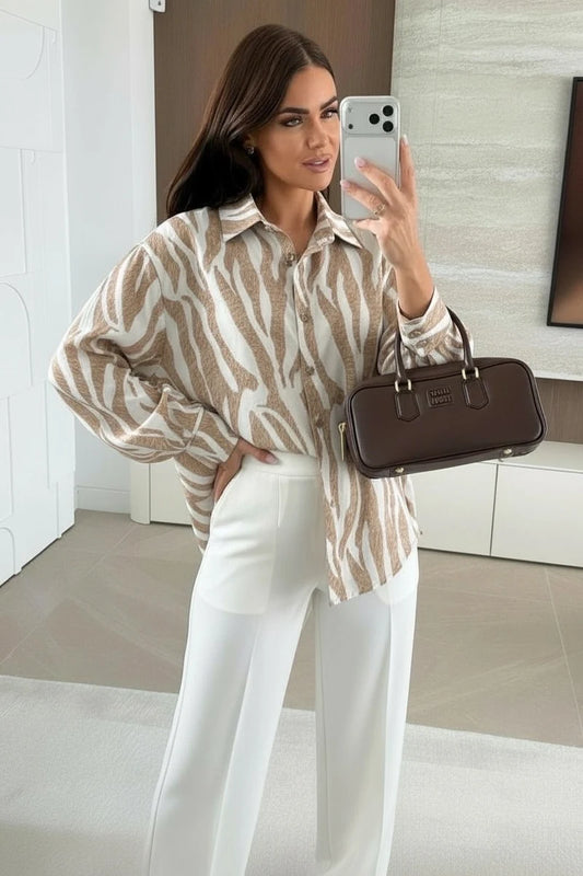 Oversized animal print shirt