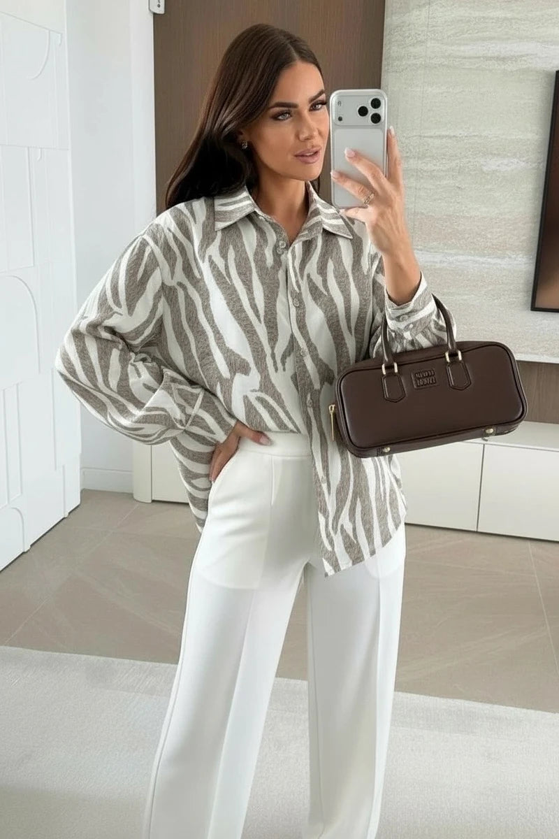 Oversized animal print shirt