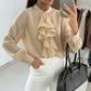 Ruffled striped tencel shirt