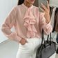 Ruffled striped tencel shirt